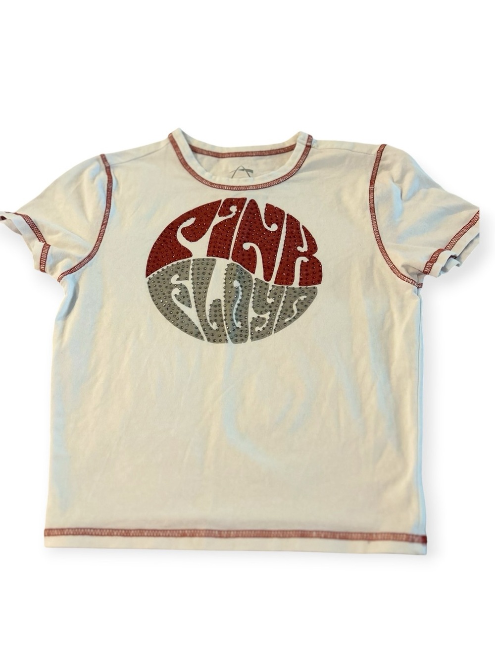 Pink Floyd White Graphic Tee with Red and Gray Accents